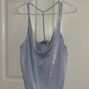 Light Blue/Grey Double Strap Tank Top